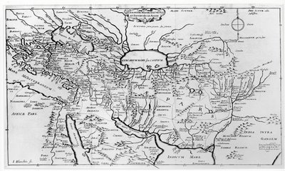 Map of the Travels and the Expeditions of Alexander the Great in Asia by Jean Blanchin